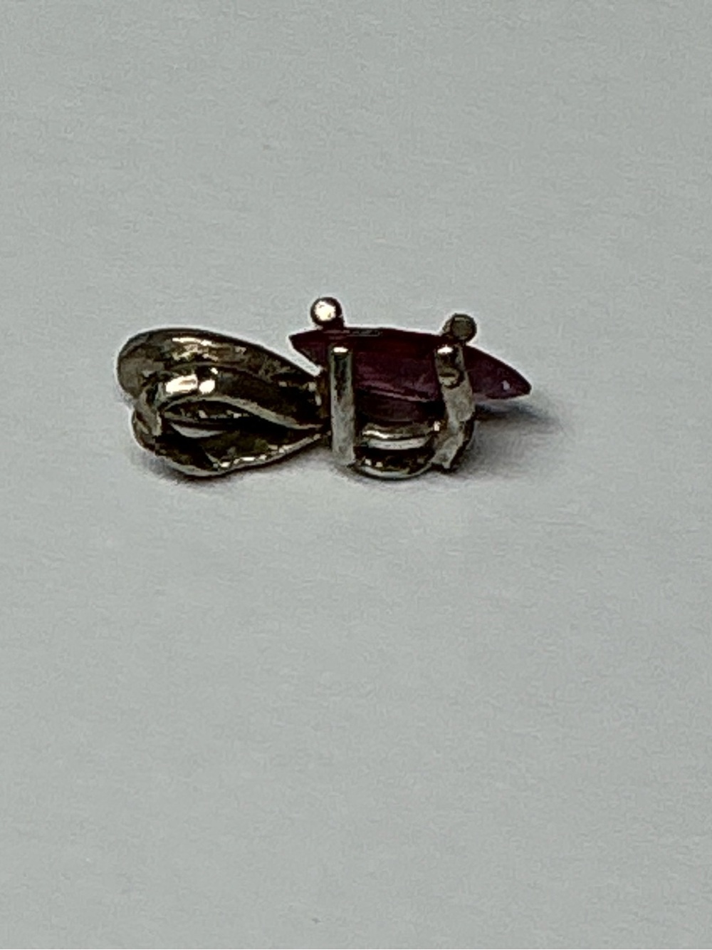 Sterling Silver Pendant with Marquise Pink Stone